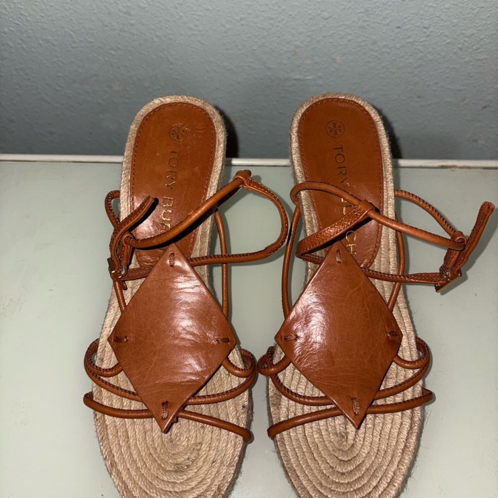 Tory Burch Brown Wedge Sandals - Picture 3 of 4